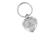 Mercury Chrome On Chrome Heart Emblem Keychain In a Black Gift Box