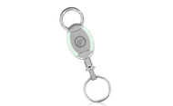 Mercury Pull Apart Oval Shape Keychain with Green Acrylic Sides In a Black Gift Box