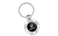 Mercury Round Keychain with Logo Insert In a Black Gift Box