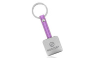 Mercury Square Shaped Keychain with Purple Leather Strap In a Black Gift Box