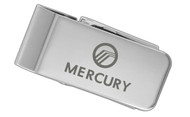 Mercury Chrome Plated Money Clip with Curved Satin Finish On Back