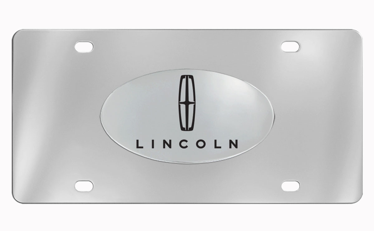 Lincoln Chrome Plated Solid Brass Emblem On a Stainless Steel Plate