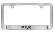 Lincoln MKX with Logos Chrome Plated Solid Brass License Plate Frame Holder with Black Imprint