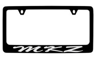 Lincoln MKZ Script Black Coated Zinc License Plate Frame Holder with Silver Imprint