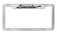 Lincoln Script Top Engraved Solid Brass License Plate Frame Holder