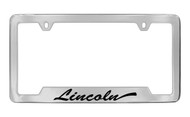 Lincoln Script Bottom Engraved Solid Brass License Plate Frame Holder