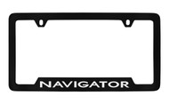 Lincoln Navigator Bottom Engraved Black Coated Zinc License Plate Frame Holder