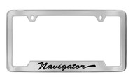 Lincoln Navigator Script Bottom Engraved Solid Brass License Plate Frame Holder 