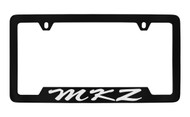 Lincoln MKZ Script Bottom Engraved Black Coated Zinc License Plate Frame Holder