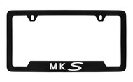 Lincoln MKS Bottom Engraved Black Coated Zinc License Plate Frame Holder