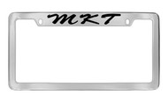 Lincoln MKT Script Top Engraved Solid Brass License Plate Frame Holder with Black Imprint