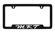 Lincoln MKT Script Bottom Engraved Black Coated Zinc License Plate Frame Holder