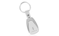 Lincoln Satin Silver Insert Pear Shape Keychain In a Black Gift Box