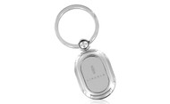 Lincoln Chrome On Chrome Oval Shape Keychain with Insert In a Black Gift Box