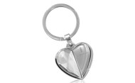 Lincoln Half Crystal and Half Metal Heart Shaped Keychain In a Black Gift Box