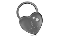 Lincoln Heart Shaped Black Keychain In a Black Gift Box