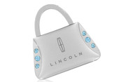 Lincoln Purse Shape Keychain with Blue Crystals In a Black Gift Box.