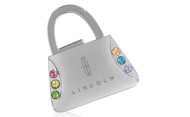Lincoln Purse Shape Keychain with Multicolor Crystals In a Black Gift Box.