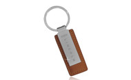 Lincoln Brown Leather Matt with Wide Chrome Keychain In a Black Gift Box