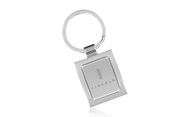 Lincoln Stubby Satin Silver Square Shape Keychain In a Black Gift Box