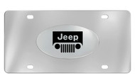 Jeep Logo Chrome Plated Solid Brass Emblem On a Stainless Steel Plate