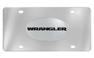 Jeep Wrangler Chrome Plated Solid Brass Emblem On a Stainless Steel Plate