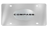 Jeep Compass Chrome Plated Solid Brass Emblem On a Stainless Steel Plate