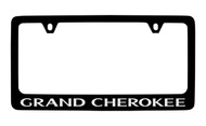 Jeep Grand Cherokee Black Coated Zinc License Plate Frame Holder with Silver Imprint