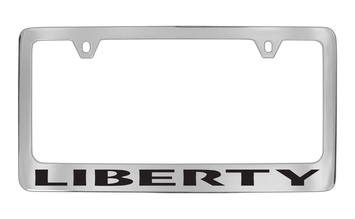 Jeep Liberty Chrome Plated Solid Brass License Plate Frame Holder with ...