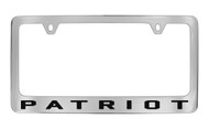 Jeep Patriot Chrome Plated Solid Brass License Plate Frame Holder with Black Imprint