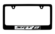 Jeep SRT 8 Black Coated Zinc License Plate Frame Holder with Silver Imprint