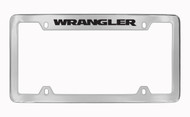 Jeep Wrangler Chrome Plated Solid Brass Top Engraved License Plate Frame Holder with Black Imprint