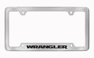 Jeep Wrangler Chrome Plated Solid Brass Bottom Engraved License Plate Frame Holder with Black Imprint