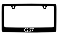 Infiniti G37 Black Coated Zinc License Plate Frame Holder with Silver Imprint