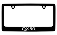 Infiniti Qx50 Black Coated Zinc License Plate Frame Holder with Silver Imprint