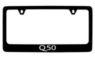 Infiniti Q50 Black Coated Zinc License Plate Frame Holder with Silver Imprint
