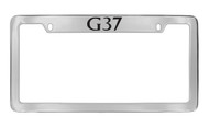Infiniti G37 Top Engraved Chrome Plated Solid Brass License Plate Frame Holder with Black Imprint