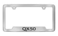 Infiniti Qx50 Bottom Engraved Chrome Plated Solid Brass License Plate Frame Holder with Black Imprint