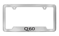Infiniti Q60 Bottom Engraved Chrome Plated Solid Brass License Plate Frame Holder with Black Imprint