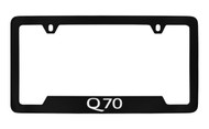 Infiniti Q70 Bottom Engraved Black Coated Zinc License Plate Frame Holder with Silver Imprint
