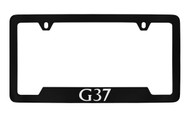 Infiniti G37 Bottom Engraved Black Coated Zinc License Plate Frame Holder with Silver Imprint