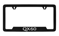 Infiniti Qx60 Bottom Engraved Black Coated Zinc License Plate Frame Holder with Silver Imprint