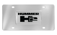 Hummer H2 Chrome Plated Solid Brass Emblem Attached To a Stainless Steel Plate