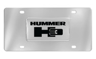 Hummer H3 Chrome Plated Solid Brass Emblem Attached To a Stainless Steel Plate