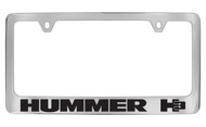 Hummer H3 Chrome Plated Solid Brass License Plate Frame Holder with Black Imprint