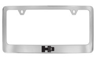 Hummer H3 Logo Only Chrome Plated Solid Brass License Plate Frame Holder with Black Imprint