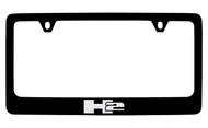 Hummer H2 Logo Only Black Coated Zinc License Plate Frame Holder with Silver Imprint