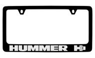 Hummer H3 Black Coated Zinc License Plate Frame Holder with Silver Imprint