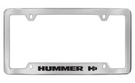 Hummer H3 Bottom Engraved Chrome Plated Solid Brass License Plate Frame Holder with Black Imprint