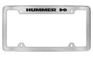 Hummer H1 Top Engraved Chrome Plated Solid Brass License Plate Frame Holder with Black Imprint
